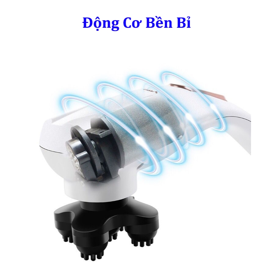 Máy massage đấm lưng cầm tay 6 đầu YT-1706AL - Máy massage cầm tay sạc pin, cắm điện, massage toàn thân cao cấp