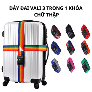   Chữ Thập  Dây đai vali có khóa số 3 trong 1 cao cấp chống trộm chống thất lạc hành lý khi đi du lịch 