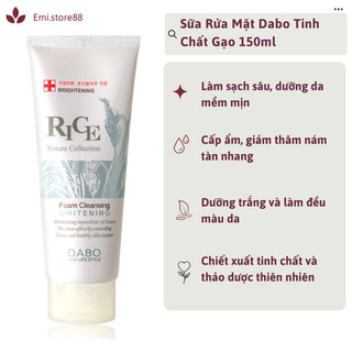 Sữa Rửa Mặt Dabo Gạo 150ml (Trắng da , ngừa mụn) Hàn Quốc / Sữa Rửa Mặt Chinh Hãng