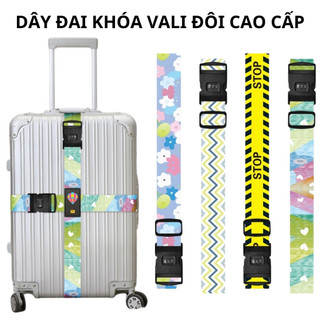 [Họa Tiết] Dây đai vali đôi có khóa số cao cấp chống trộm, chống thất lạc hành lý khi du lịch