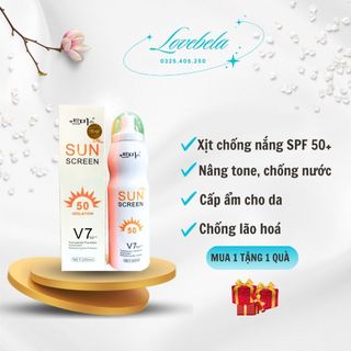 xịt chống nắng trắng da Sun Screen V7 nâng tone chống nước không bết dính kem chống nắng mặt body SPF50+[Mua 3 tặng 1]