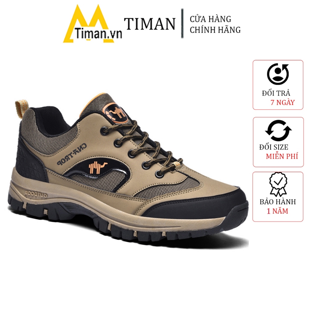 Giày thể thao nam sneaker chất liệu da màu nâu đế cao 3 phân cao cấp đẹp bảo hành 1 năm SN51 TIMAN