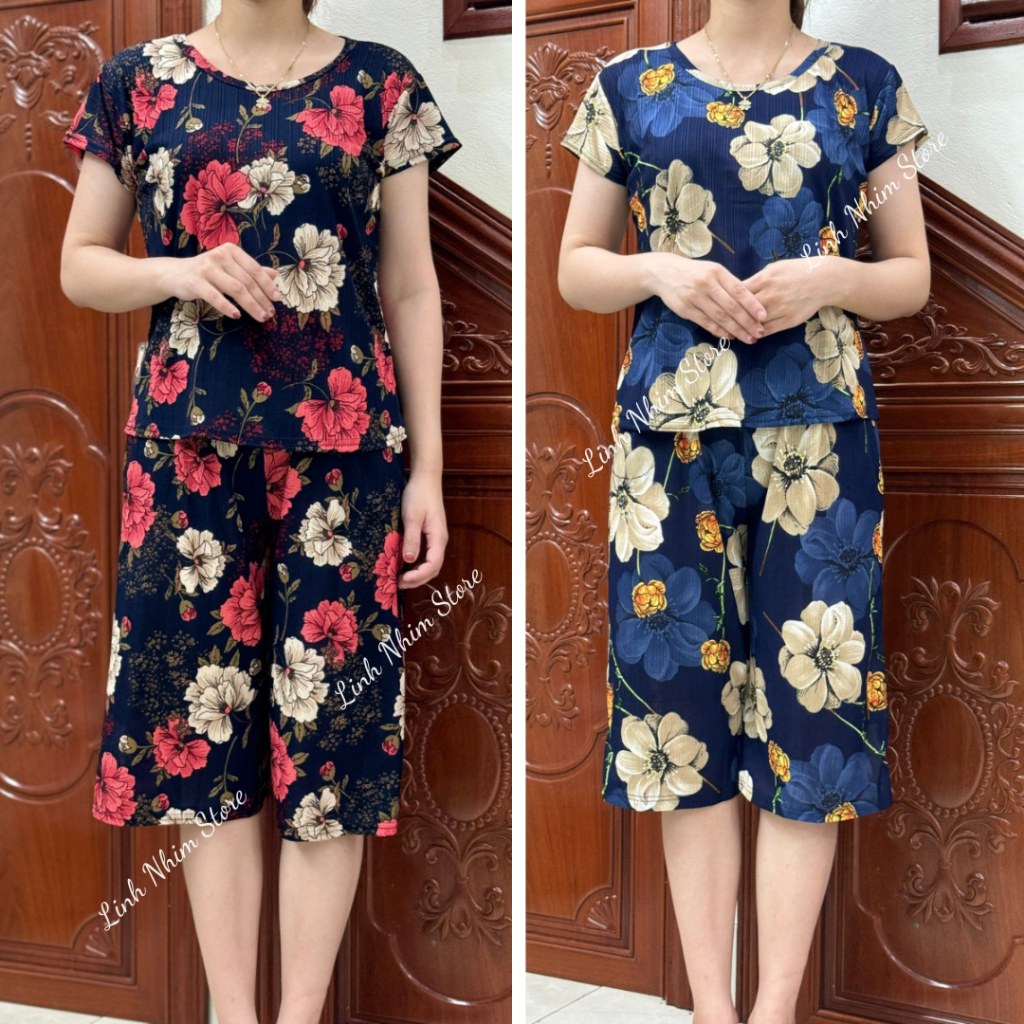 Bộ Đồ Trung Niên Cho Mẹ và Bà Chất Tăm Lụa Cao Cấp Đồ Bộ Trung Niên Quần Lửng Tay Ngắn Đẹp Nhiều Mẫu