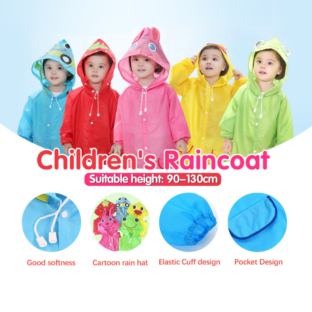 Áo mưa trẻ em hình thú vui nhộn BBShine,Áo mưa xuất nhật cao cấp chống nước cho bé 3-8 tuổi