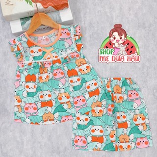 Bộ tole LỬNG bé gái, bộ lanh lửng bèo vuông 8-32kg shop mẹ dưa hấu