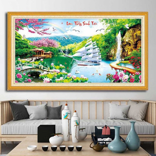 Tranh đính đá thuận buồm xuôi gió KT:130x70cm,150x80cm .Tranh gắn đá tự đính.