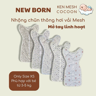 Nhộng Chũn Thông Hơi Cotton MESH COCOON Siêu Mỏng Mềm Mịn Với Em Bé Nhộng Chũn Cho Bé Ngủ Ngon Chống Giật Mình Xuất Hàn 