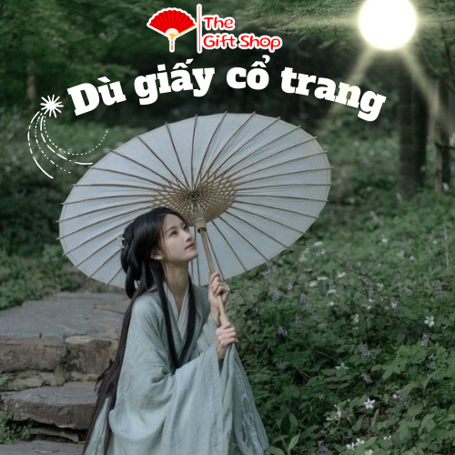 Dù / Ô giấy cổ trang cosplay-Dù giấy cổ trang nan tre-Phụ kiện cổ trang Trung Quốc