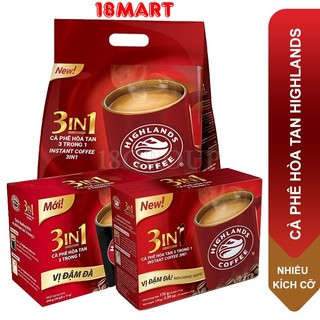Cà phê hòa tan highlands coffee 3in1 bịch 10gói / 20gói / 50gói x 17g