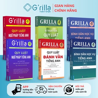 Sách - Combo 6 Bình dân học vụ tiếng Anh, Học đánh vần và Ngữ pháp theo quy luật 1 & 2 GRILLA