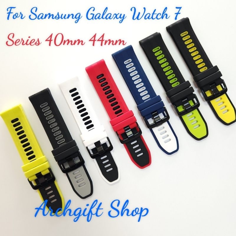 [ For Samsung Watch 7 ] Dây silicon 20mm 2 màu thời trang dành cho đồng hồ Samsung Galaxy Watch 7 40