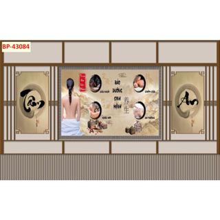  Tranh spa dưỡng sinh tranh dán tường 3D vải lụa.... 