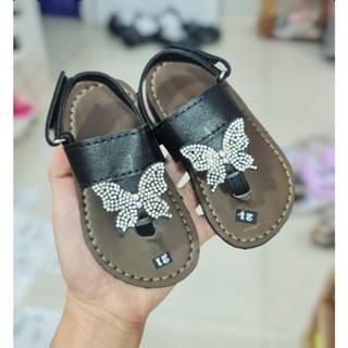 Giày quai kẹp cho bé gái siêu dễ thương hình nơ cánh hoa chất da đế may