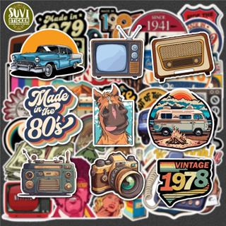50 Sticker Vintage chống nước sticker dán mũ bảo hiểm, laptop, điện thoại, đàn guitar, vali. MSP: SV274