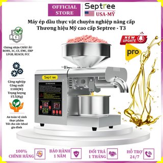 Máy ép dầu thực vật chuyên nghiệp thương hiệu Septree T3 cao cấp - Năng suất 6-9kg/giờ - Bảo Hành 12 Tháng