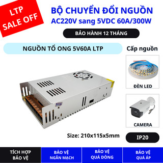 Nguồn Tổ Ong 5V - Nguồn 5V 60A Có Quạt Chuyên Dùng cho Led & Thiết Bi Ngoại Vi - Bảo Hành 12 Tháng