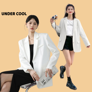 Áo Blazer Vest Nữ 1 lớp UNDERCOOL Dáng Suông Rộng Vải Trượt Kiểu Hàn Quốc - áo khoác mùa thu phong cách công sở AV01