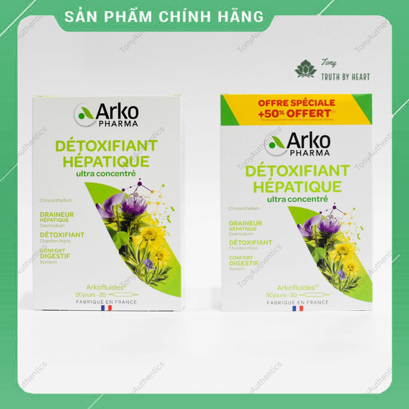 [Hàng chuẩn_Bill Pháp] Detox Thải độc gan Arkopharma DETOXIFIANT HEPATIQUE của Pháp