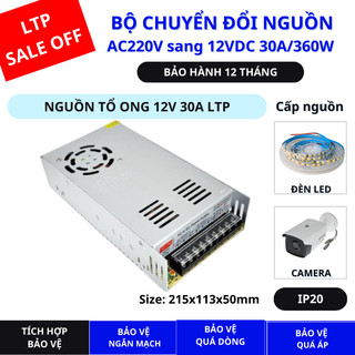 Nguồn Tổ Ong 12V - Nguồn Tổng DC 12V 30A Chuyên Dùng cho Led & Camera - Bảo Hành 12 Tháng