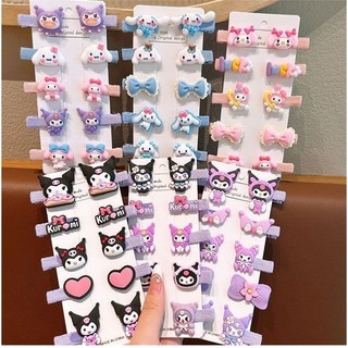 Vỉ 10 kẹp tóc Sanrio siêu xinh,kẹp tóc Kuromi Cinnnamoroll đáng yêu cho bé gái DumiShop