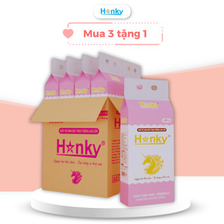 Giấy Rút Vệ Sinh Treo Tường Hanky Cao Cấp 1 Bịch 1280 Tờ 4 Lớp Tan Trong Nước Thùng 4 Túi Tặng 2 Móc Treo Tường