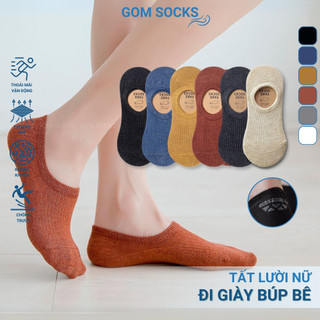  Tất đi giày búp bê nữ GOMSOCKS chống tuột gót chất liệu cotton cao cấp êm chân thoáng khí khử mùi - HAI-FIVE-2006-1DOI 