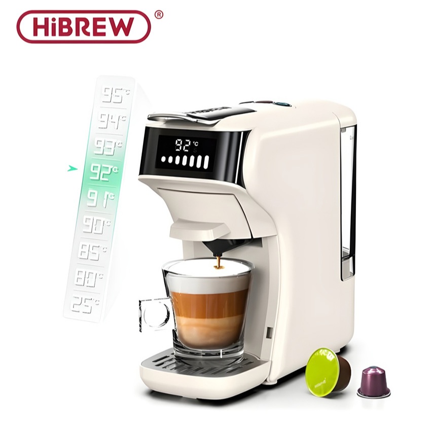 Máy pha cà phê Espresso 6 trong 1 thương hiệu Mỹ cao cấp HiBREW H1B - Hàng Chính Hãng (BH 1 NĂM)