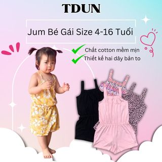 Jum bé gái TDUN chất cotton mềm mịn thiết kế 2 dây bản to phong cách năng động bé gái 4 - 16 tuổi SPG