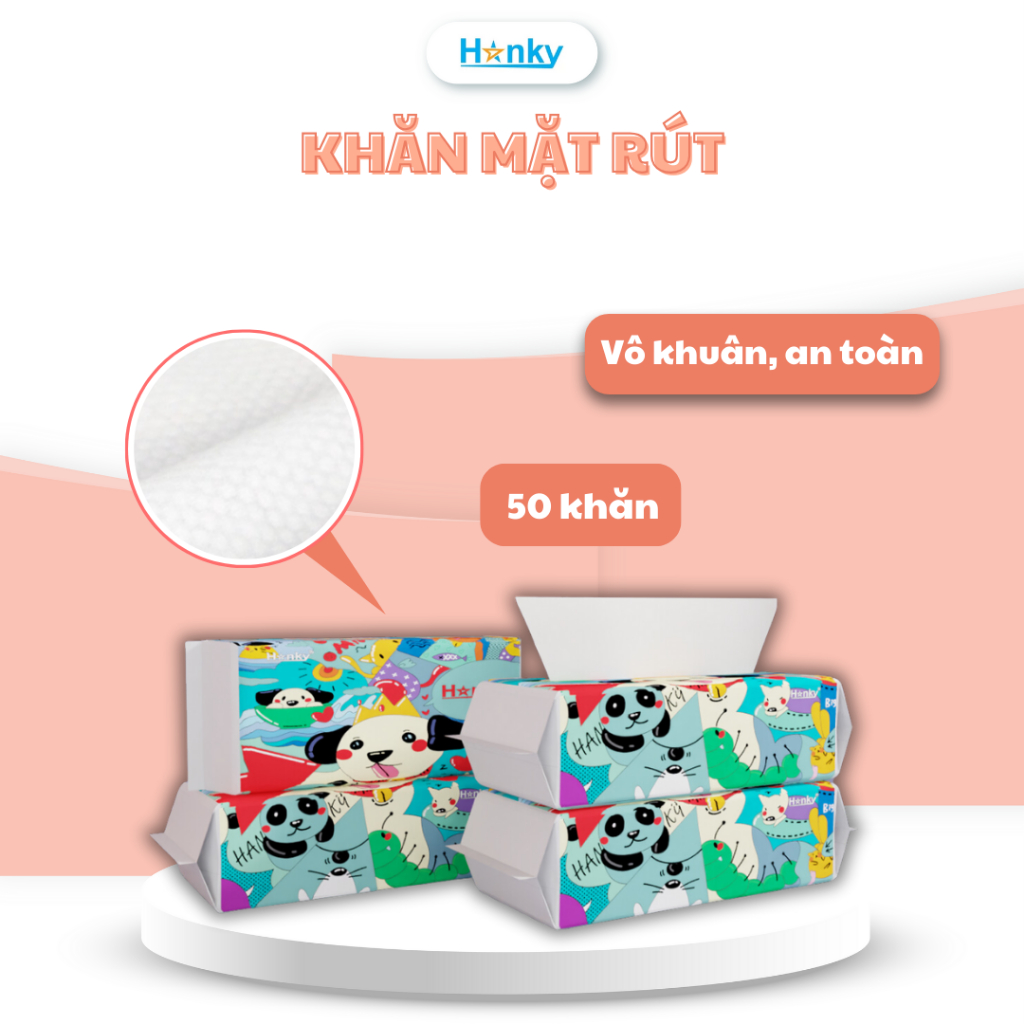 Khăn Lau Mặt Dùng 1 Lần Hanky Gói Rút Tiện Lợi Thấm Hút Tốt Không Gây Dị Ứng Da Đa Công Dụng
