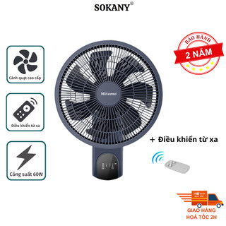 Quạt treo tường cao cấp Mitomo FTT-60HE, điều khiễn từ xa, hẹn giờ, công suất 60w mạnh mẽ - Hàng chính hãng