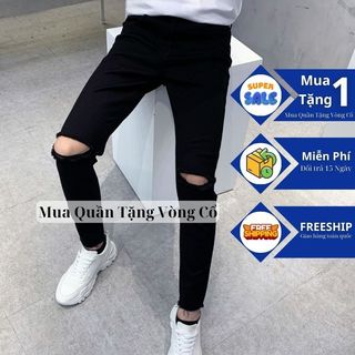 Quần Đen Kẻ Trắng Kuu Clothes - Quần Jean Thời Trang Hip Hop Trẻ Trung