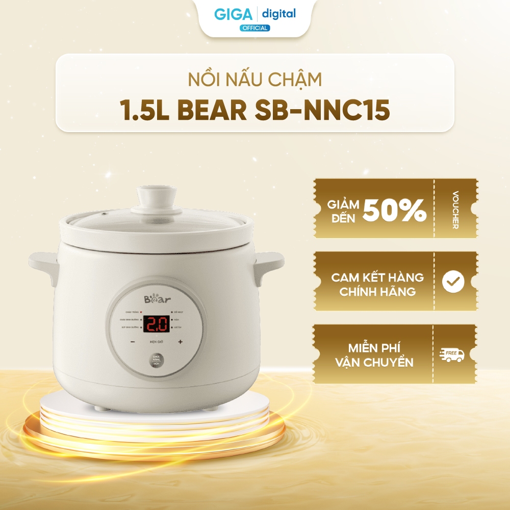 Nồi Nấu Chậm 1.5L Bear SB-NNC15 - Phiên bản tiếng Việt - Dễ sử dụng
