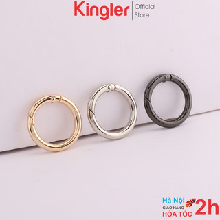 Set 3 vòng khuyên tròn, móc khoen chùm khóa trơn kim loại, móc chùm chìa khóa, móc khoen tròn đa năng. kingler 5070