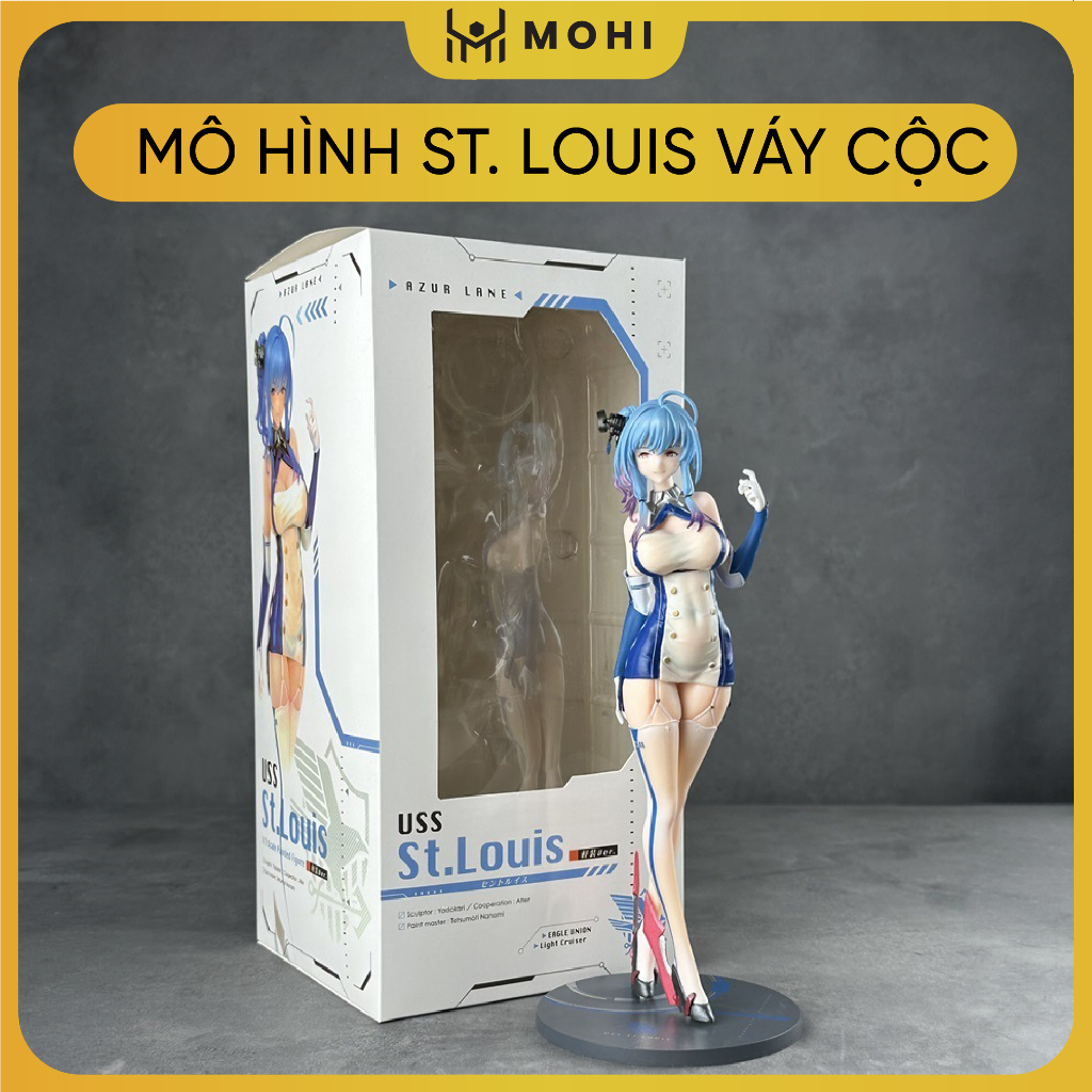 Mô hình nhân vật nữ St. Louis váy cộc sexy - Cao 26cm - Nặng 300gram - Anime Azur Lane - Có hộp màu