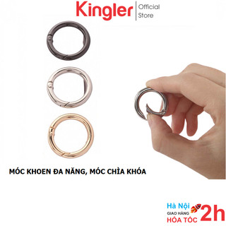Set 3 Vòng Khoen Tròn Treo Chìa Khóa, Móc Khuyên Chùm Khóa Trơn Kim Loại Màu Bạc,  Móc Đa Năng Siêu Bền. Kingler 5070
