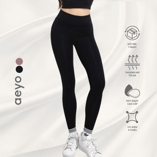 Quần legging yoga gym nữ Airy, dáng dài, Đen và Hồng, chất liệu aeyoSoft mềm mại, tôn dáng, thoải mái, năng động