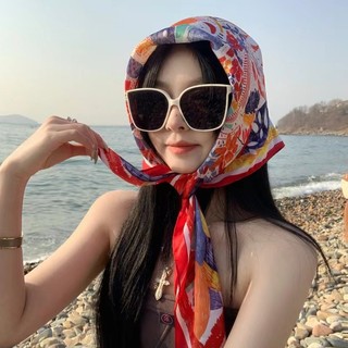 Khăn bandana lụa vuông unisex đa năng quấn đầu thắt nơ khăn hiphop BTS EXO phong cách streetwear 70x70cm - Mã 7046