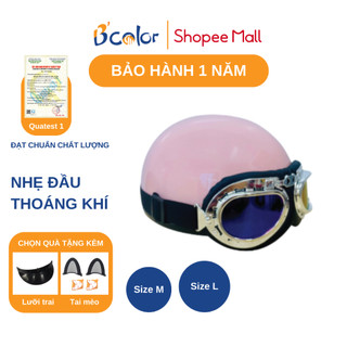 Mũ Bảo Hiểm,nón bảo hiểm B'color Màu Hồng Pastel