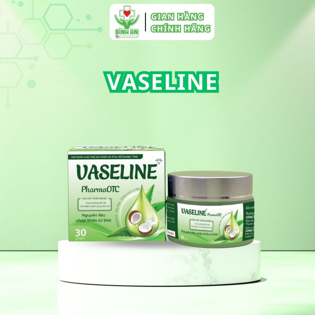 Vaseline PharmaOTC dưỡng ẩm, làm dịu da, giảm nứt nẻ tay, chân, mặt, gót chân - NT Bình An - 30g