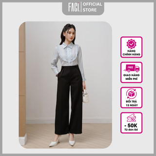 Quần tây công sở nữ ống suông cạp cao Jolie cách điệu vải tuyết mưa cao cấp FACI - FA234