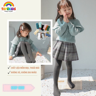 Quần tất bé gái, quần tất mùa đông có bàn cho bé từ 2-13 tuổi chất len mềm mại, ấm áp màu sắc tươi tắn PK414 - TOPZKIDS