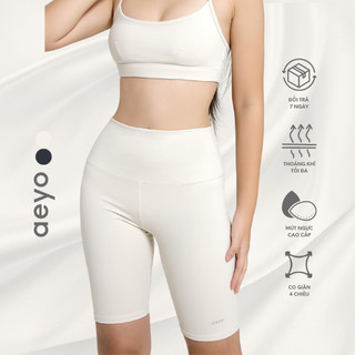 Quần biker short yoga gym nữ Aura chic, cạp cao, chất liệu aeyoFit tôn dáng, ôm vừa vặn thoải mái, thời thượng