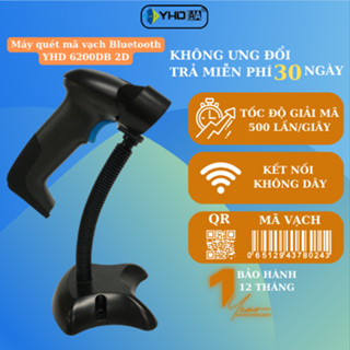  Máy quét mã vạch Bluetooth YHD 6200DB 2D - không dây kết nối Bluetooth  2.4G dùng trên Điện thoại PC 