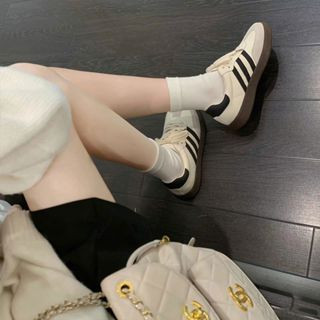 Giày thể thao nữ Anrenm đế bằng siêu nhẹ họa tiết 3 vạch Phong cách trẻ trung ( From nhỏ tăng size)