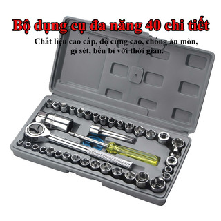 Bộ mở ốc vít DELIXI Bộ vặn ốc đa năng dụng cụ mở bu lông ốc vít 46 chi tiết dùng để sửa chữa ô tô xe máy