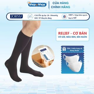 Vớ Y Khoa JOBST Relief, Màu Đen, Kín Ngón, Suy Giãn Tĩnh Mạch, Áp Lực 20-30mmHg. Nhập Khẩu Chính Hãng USA (Tất Y Khoa)