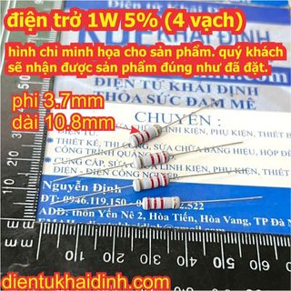 điện trở 1W, 5% (4 vạch) 10-91Ohm (GIÁ CHO 1 GÓI 50 CON cùng loại) kde0866