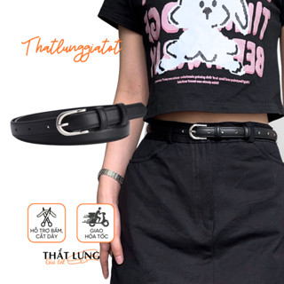 Thắt lưng nữ da cao cấp mặt bạc bản nhỏ 1.8cm (Hỗ trợ bấm, cắt dây nịt) TLD441 - Thắt Lưng Giá Tốt