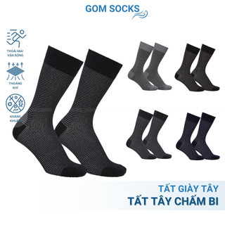 Tất đi giày tây nam cổ cao GOMSOCKS, vớ công sở chất liệu cotton co giãn khử mùi thoáng khí - TATGIAYTAY-01-1DOI