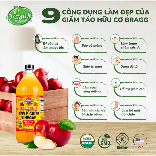 (TIEM1987) Giấm táo hữu cơ Bragg